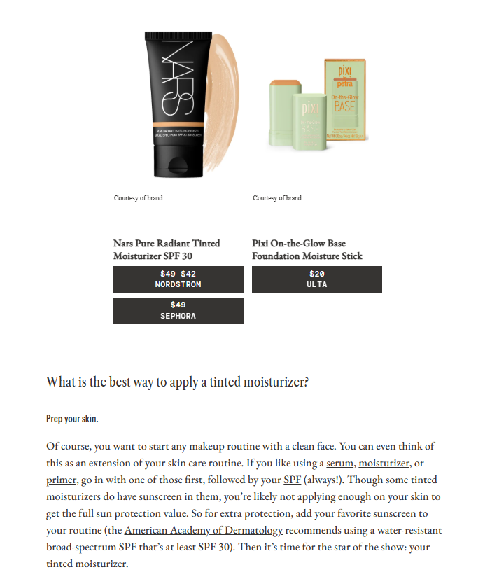 Glamour: How to Apply Tinted Moisturizer, According to a Pro Makeup Artist